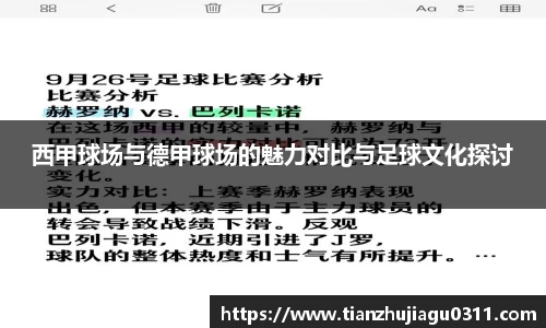 西甲球场与德甲球场的魅力对比与足球文化探讨